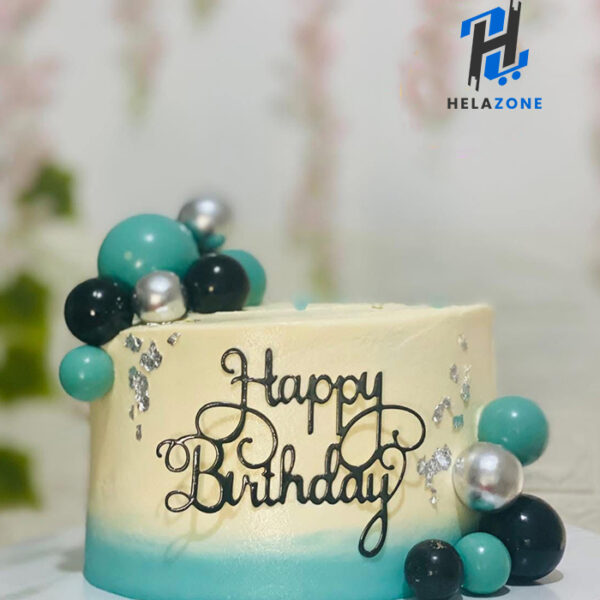 Blue & White Birthday Cake