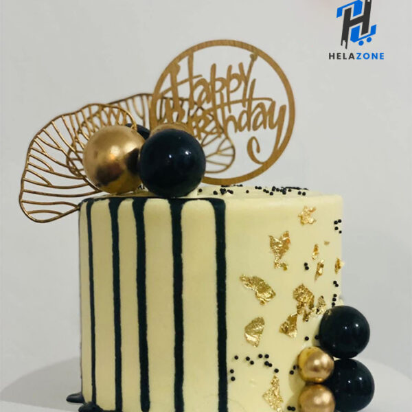Black & Gold Birthday Cake