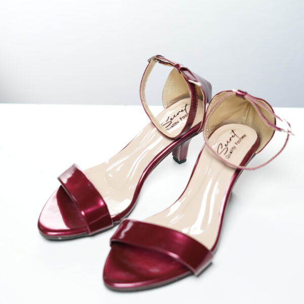 Wine Red Strap Heels