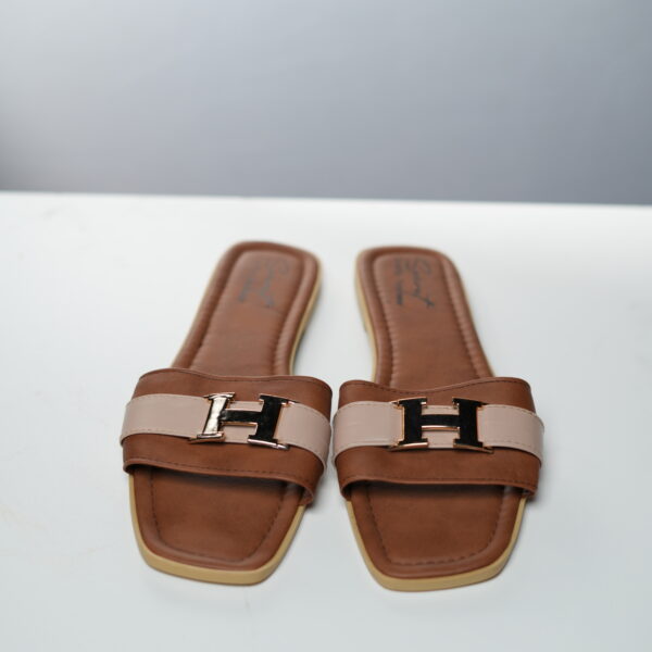 Brown Luxe Strap Slides