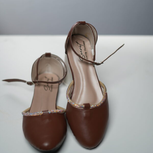 Brown Ankle Strap Flats