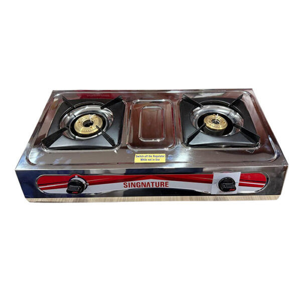 SIGNATURE Double Burner Stainless Steel Gas Cooker